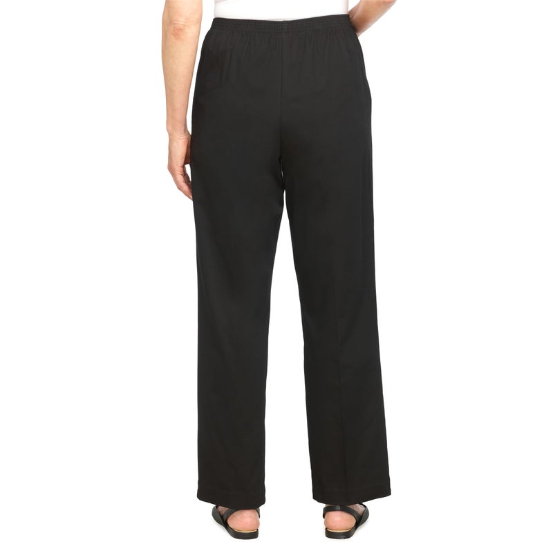 Alfred Dunner Womenâ€™s All Around Elastic Waist Cotton Short Twill Pants - Pull-On Style, Classic Cut, Figure Flattering Relaxed Fit, Black, 16 - Image 2